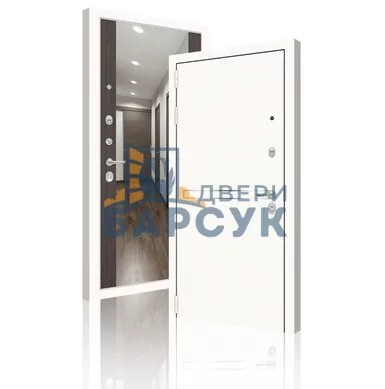 Дверь ЛАБИРИНТ Лайн Уайт с Широким зеркалом - Венге
